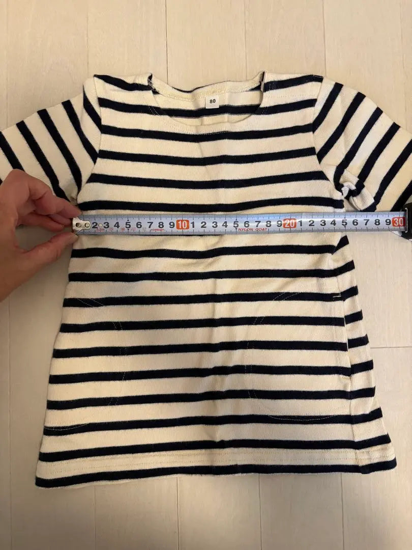 Stripe seven -minute sleeve dress 80cm | ストライプ 七分袖 ワンピース 80cm