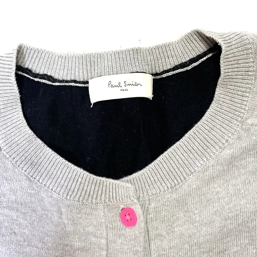 ✨ Paul Smith Cárdigan Manga Larga Cachemira Mixto Bicolor Gris M | ✨Paul Smith カーディガン 長袖 カシミヤ混 バイカラー グレー Ｍ