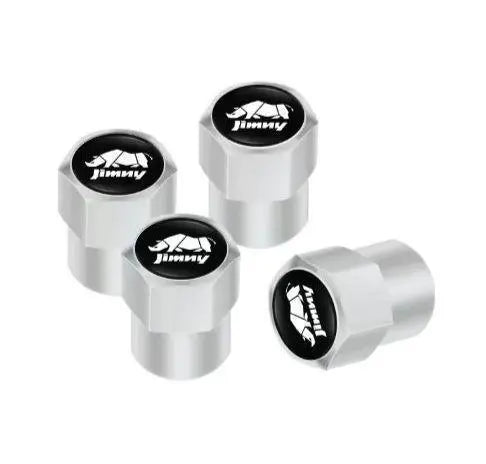 Suzuki Jimny Logo Tire Air Valve Silver Set of 4