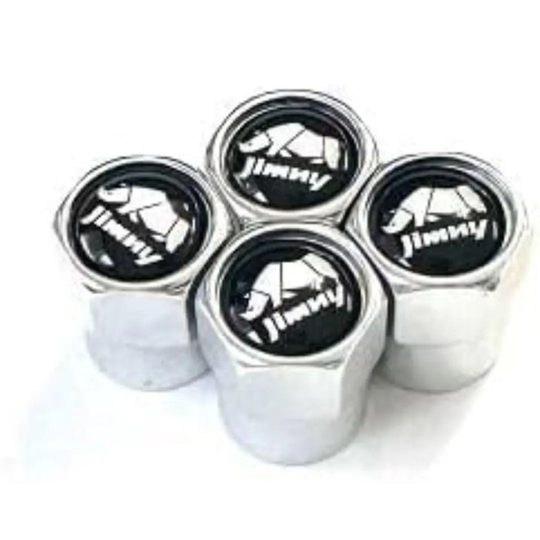 Suzuki Jimny Logo Tire Air Valve Silver Set of 4