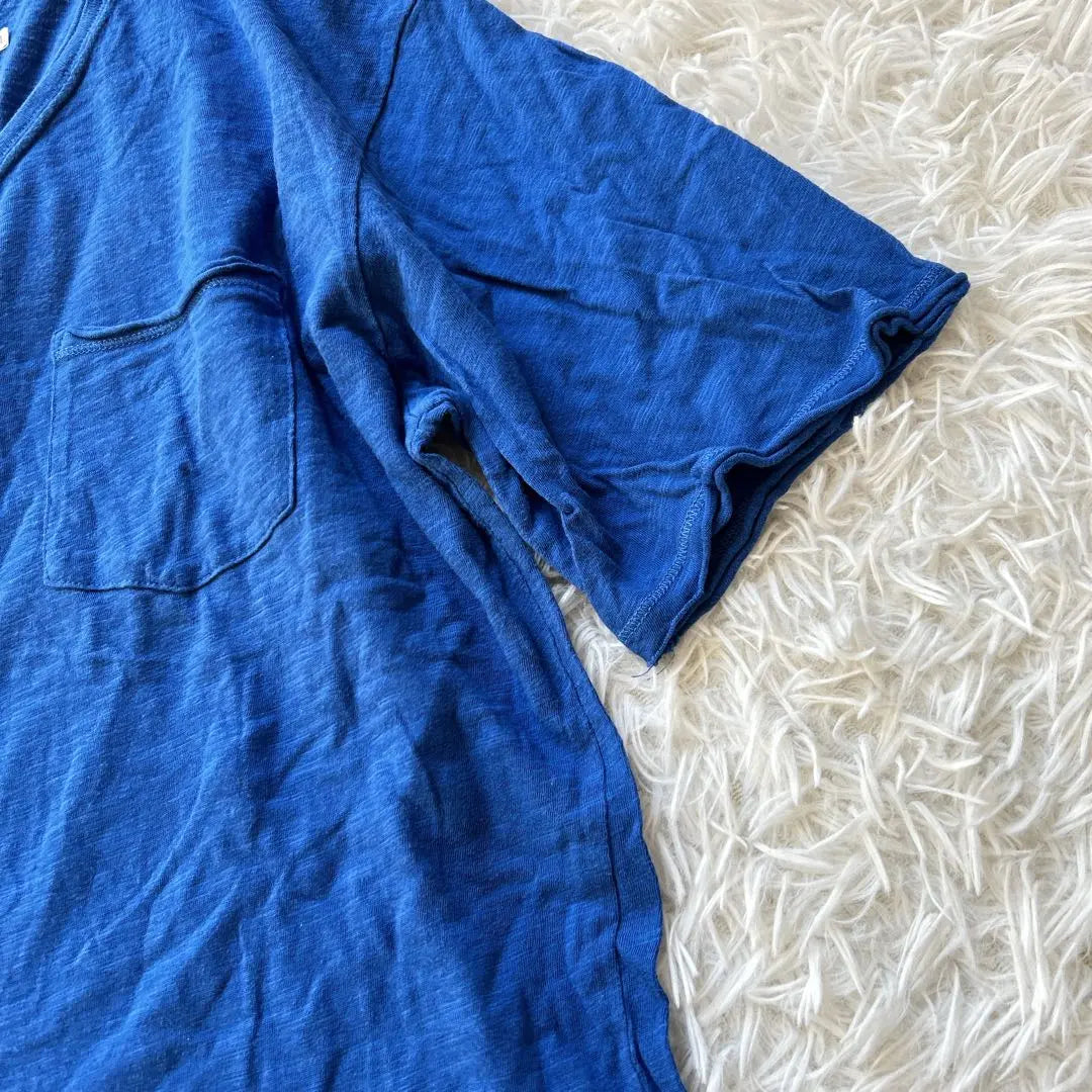 [Azur Bimausee] Short Sleeve T -shirt cut -and -sew Blue Simple XL Spring / Summer | 【アズールバイマウジー】半袖Tシャツ　カットソー　ブルー　シンプル　XL 春夏