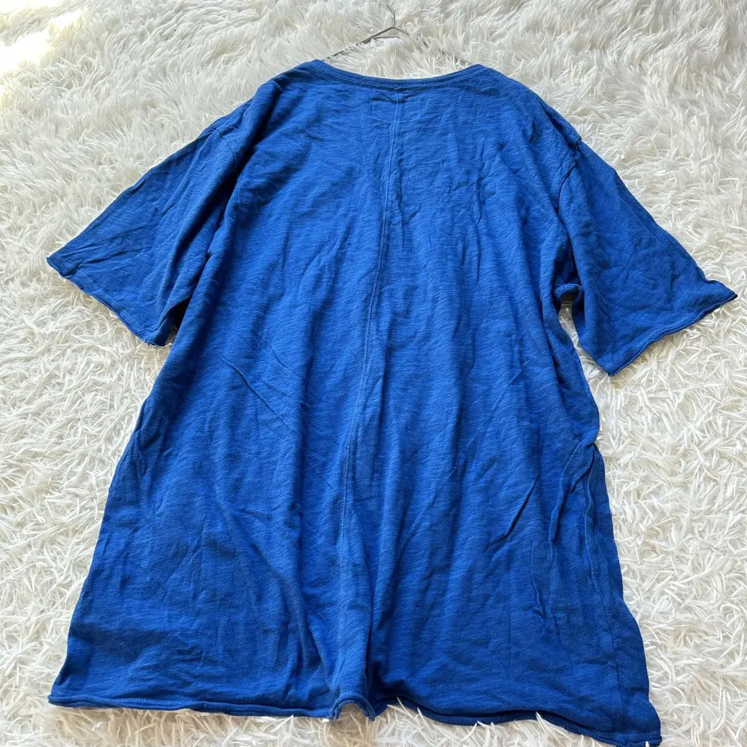 [Azur Bimausee] Camiseta Manga Corta cortada y cosida Azul Simple XL Primavera / Verano | 【アズールバイマウジー】半袖Tシャツ カットソー ブルー シンプル XL 春夏