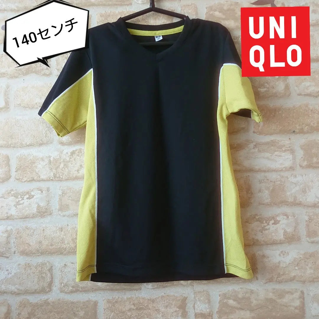 ★UNIQLO★Used★Sideline Sports Half T★Black★140