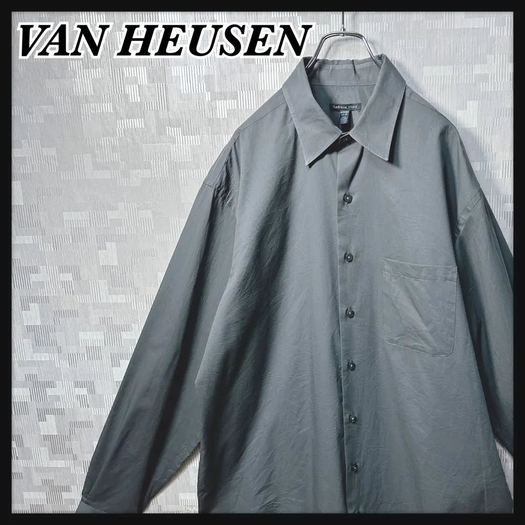 VANHEUSEN Plain Long Sleeve Shirt for Men US Size XL