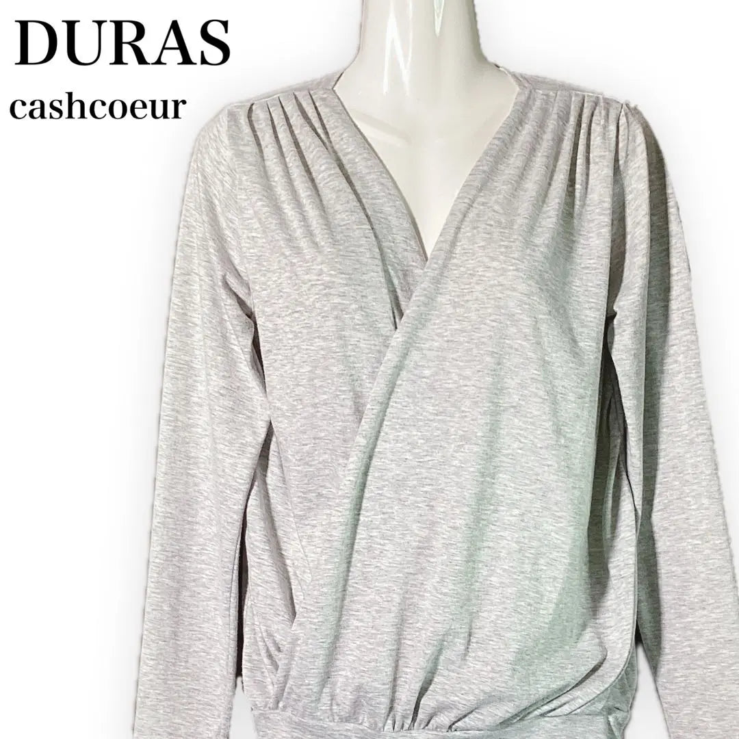 [Popular] Duras Shoulder Gather Light Gray Cut Sokashukuru