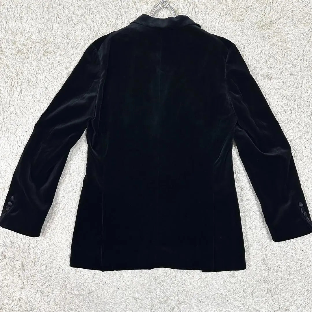 [Belleza] TOMMY HILFIGER Velour Tuxedo Silk Black equivalente a L | 【美品】TOMMY HILFIGER ベロア タキシード シルク 黒 L相当