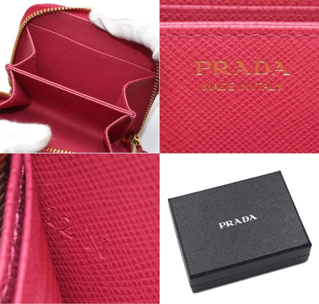 H2995 Unused Prada Saffiano Leather Coin Case Coin Purse