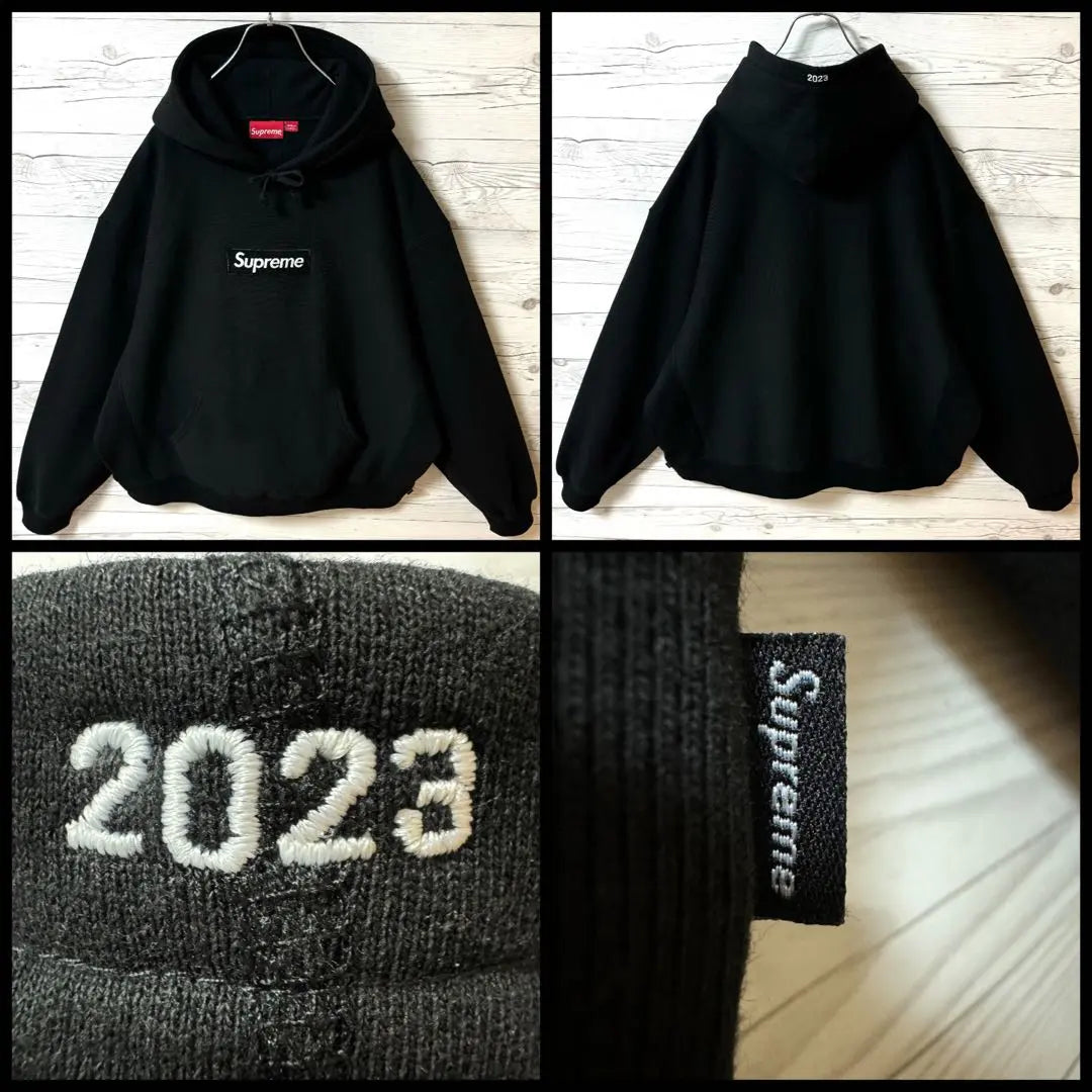 [Very popular!! Super rare box logo‼ ︎-XL】Supreme hoodie black embroidery