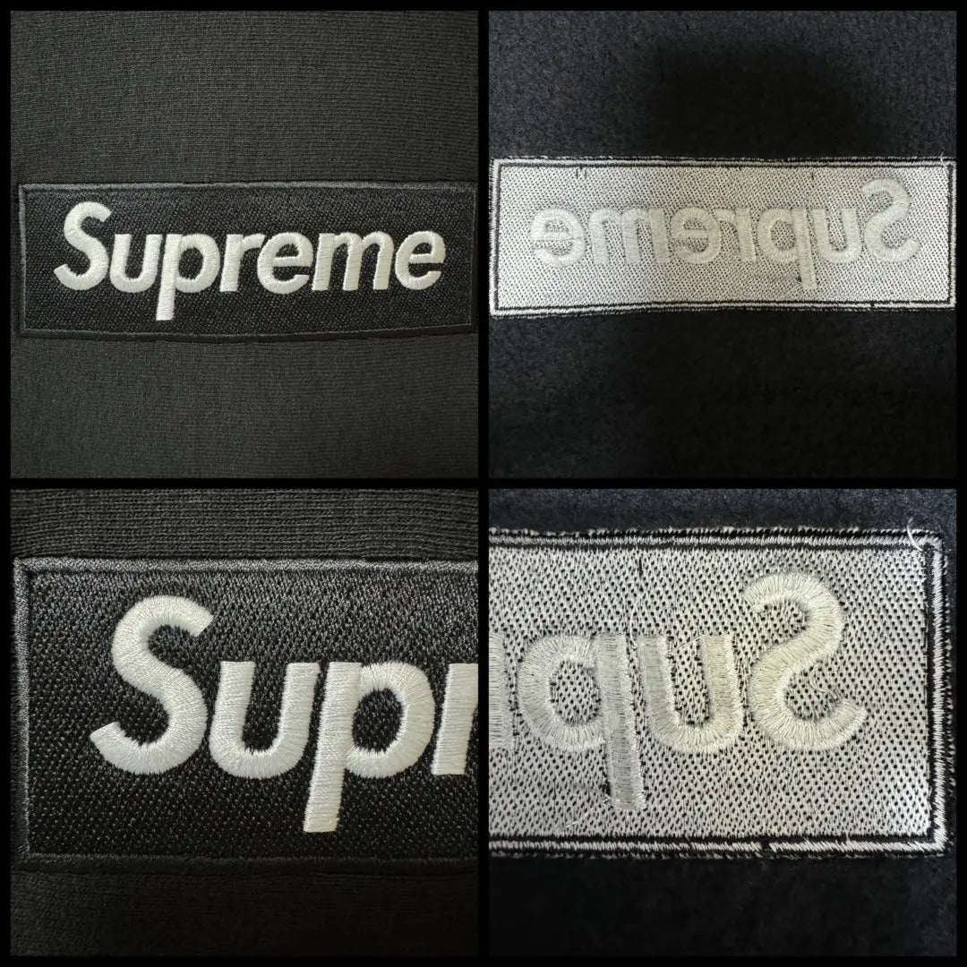 [¡Muy popular! ¡Logotipo de caja súper raro! ︎-XL】Sudadera con capucha Supreme con bordado negro