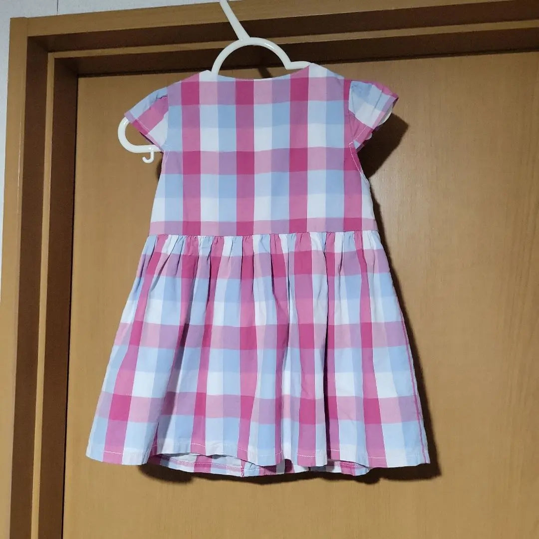 [Buen estado] Vestido BeBebe de cuadros de manga corta talla 80