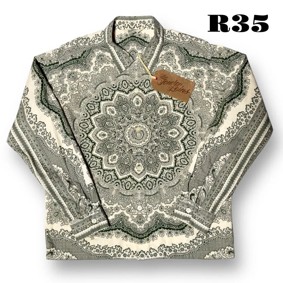 ★Limited listing★ TENDERLOIN long sleeve shirt Paisley green green white S