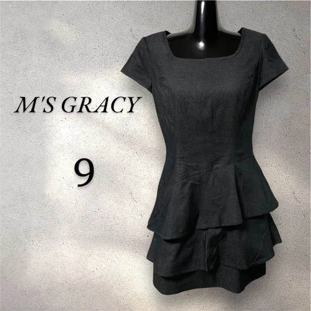 M'S GRACY denim dress size 9 ruffles Made in Japan | M'S GRACY エムズグレイシー　デニムワンピース　9号　フリル　日本製