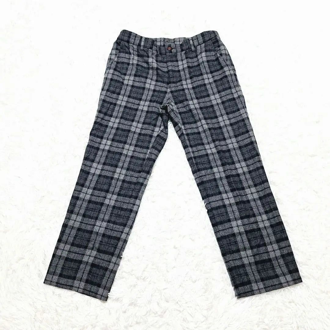 [Wool pants] Made in Japan LL Gray Check pants Hair Papas