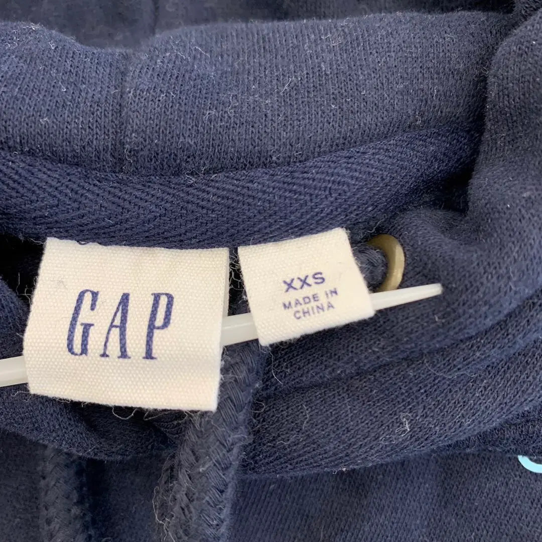 Sudadera con capucha y parka con logo bordado de GAP, manga larga, color azul marino, talla XXS