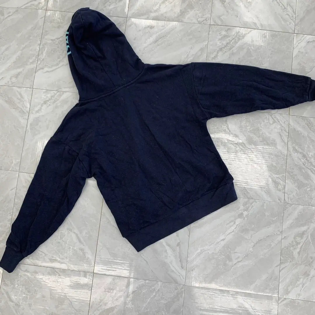 Sudadera con capucha y parka con logo bordado de GAP, manga larga, color azul marino, talla XXS