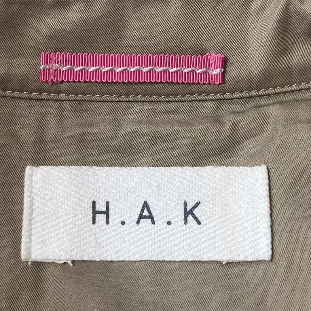 ❤️Beige, hermoso estado, Haku, beige, cinturón de cinta, botón de perla, gabardina acampanada, F