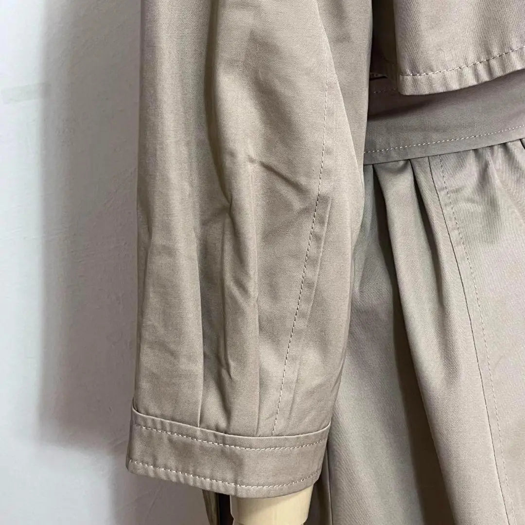 ❤️Beige, hermoso estado, Haku, beige, cinturón de cinta, botón de perla, gabardina acampanada, F