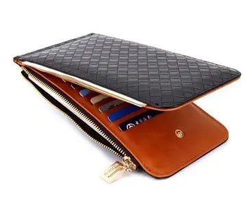 [Very popular] Women's wallet black storage folding wallet lightweight card