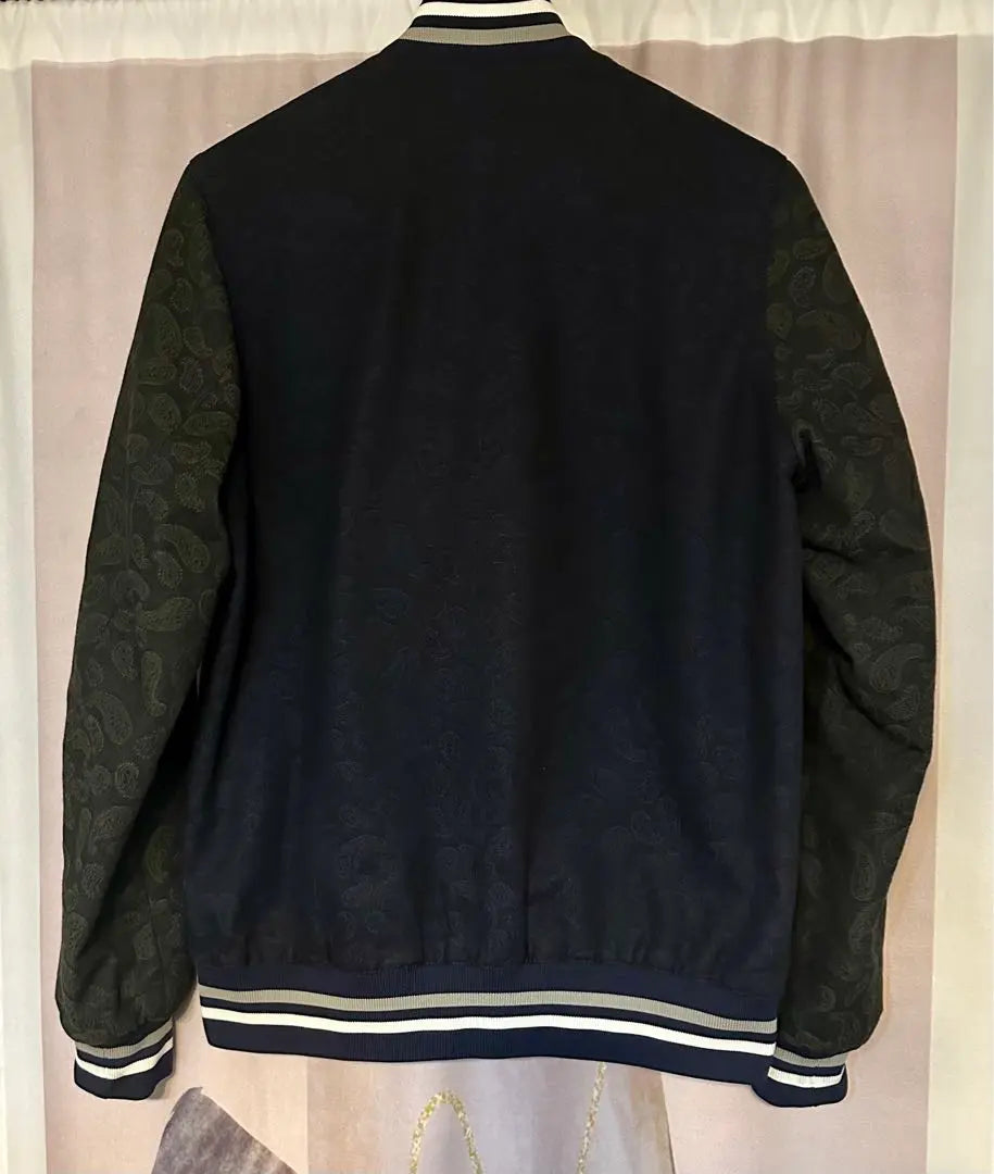 Maison Fox Japan Paisley Jacquard Embroidered Blouson Stadium Jacket