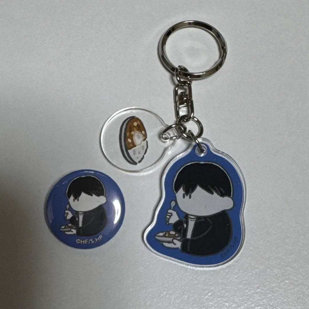 Haikyu Mini Can Badge 2-Link Acrylic Keychain Kageyama Tobio Let's eat