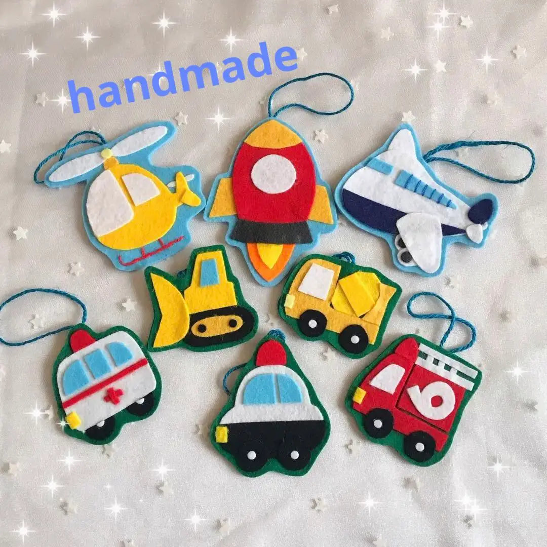 ʚ(⚆˛⚆)ɞ Vehicle Ornament Set of 8