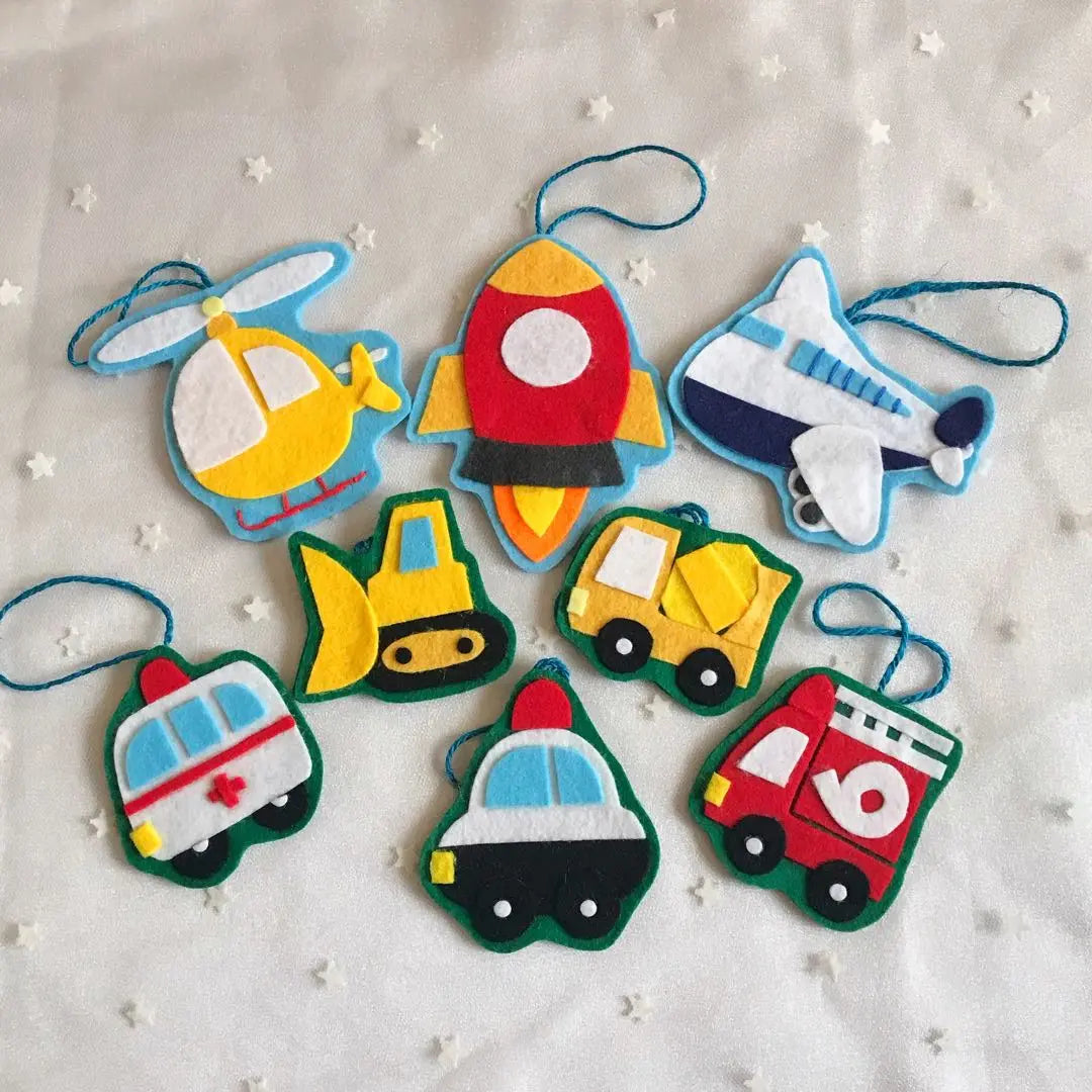 ʚ(⚆˛⚆)ɞ Vehicle Ornament Set of 8