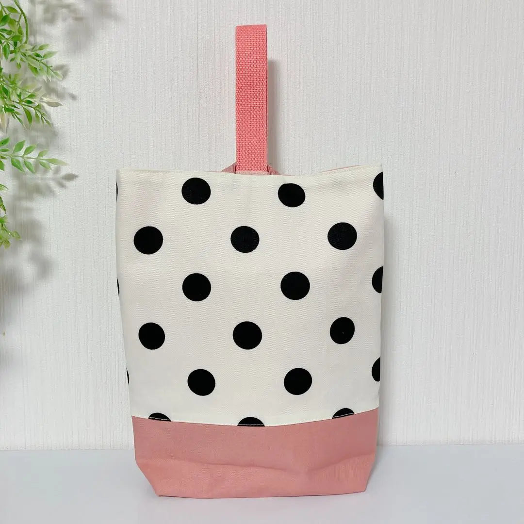 Bolsa de entrada y guardería hecha a mano para niñas, B6, lunares, rosa coral