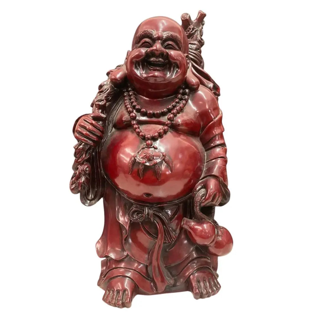 Gran adorno de 66 cm, amuleto de la suerte, Siete dioses de la suerte, Hotei-sama, objeto, tallado de madera, artesanía