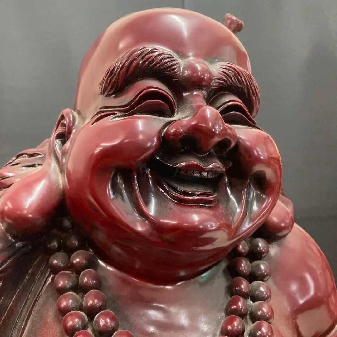 Gran adorno de 66 cm, amuleto de la suerte, Siete dioses de la suerte, Hotei-sama, objeto, tallado de madera, artesanía