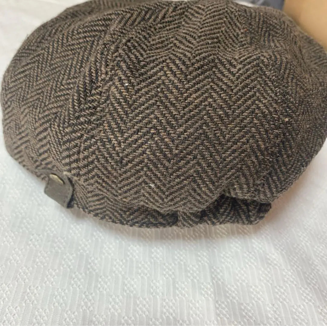 Hunting hat for men, brown L, casquette, tweed, beret, autumn/winter, hat