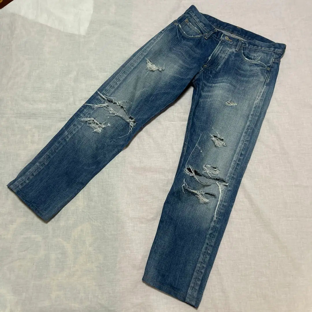 ★Super rare model★ Urban Research ID Damaged denim Made in Japan Jeans Pants