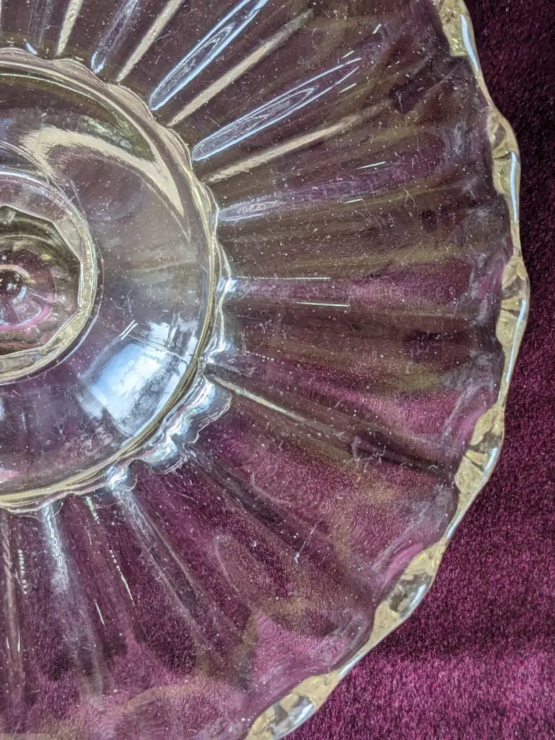 British Antique 1930s-50s Glass Cake Stand Vintage