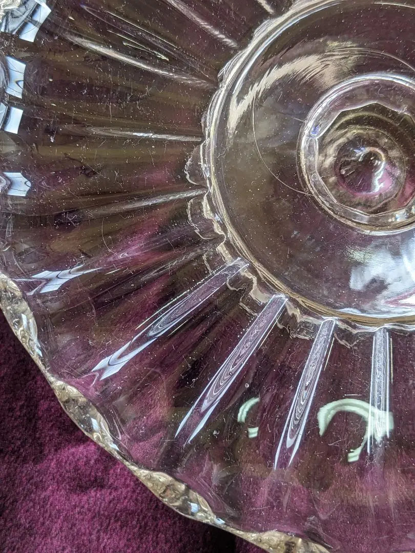 British Antique 1930s-50s Glass Cake Stand Vintage