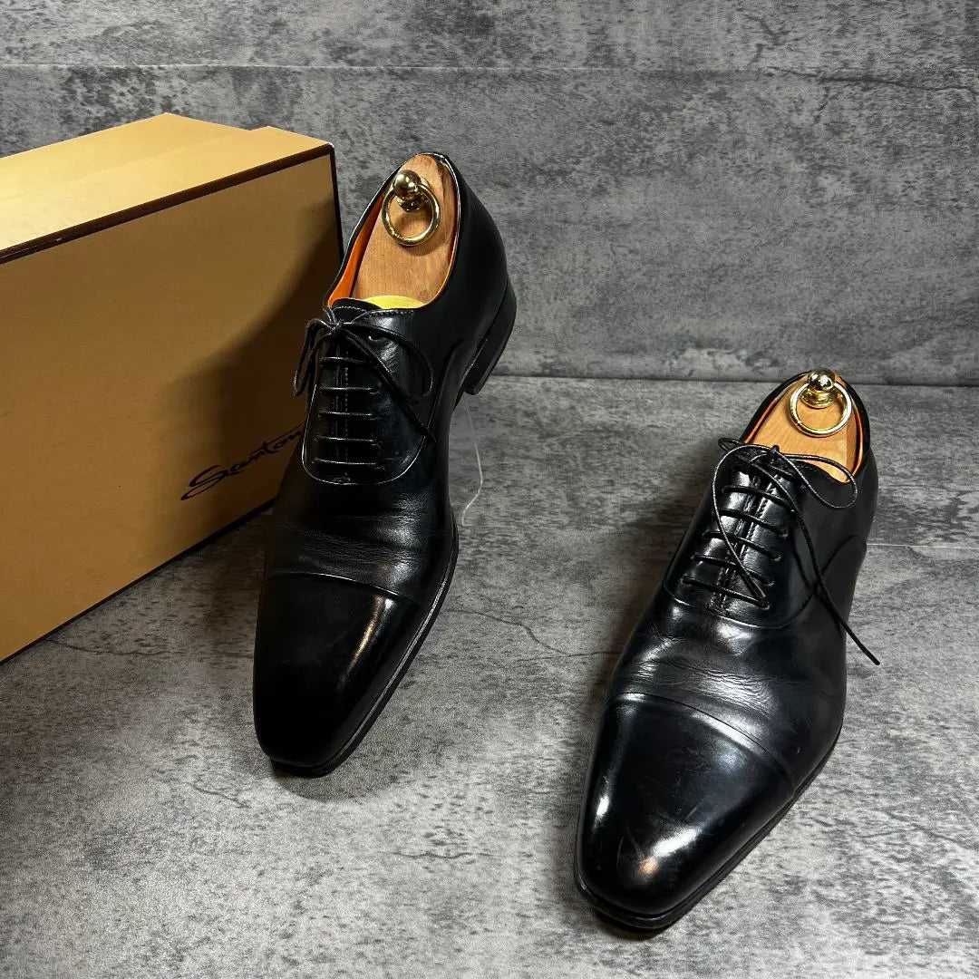 [Santoni] (6) Business shoes black straight tip 6365