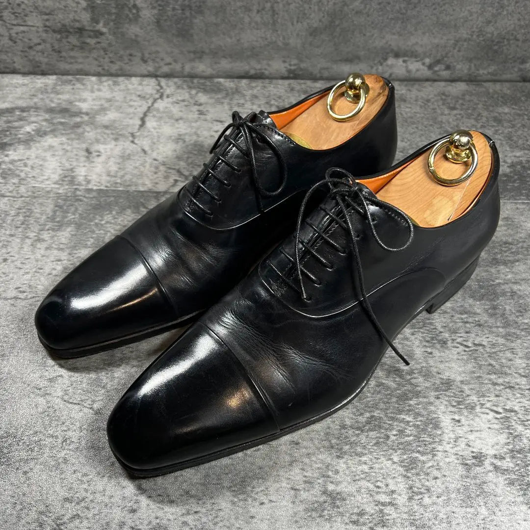 [Santoni] (6) Business shoes black straight tip 6365