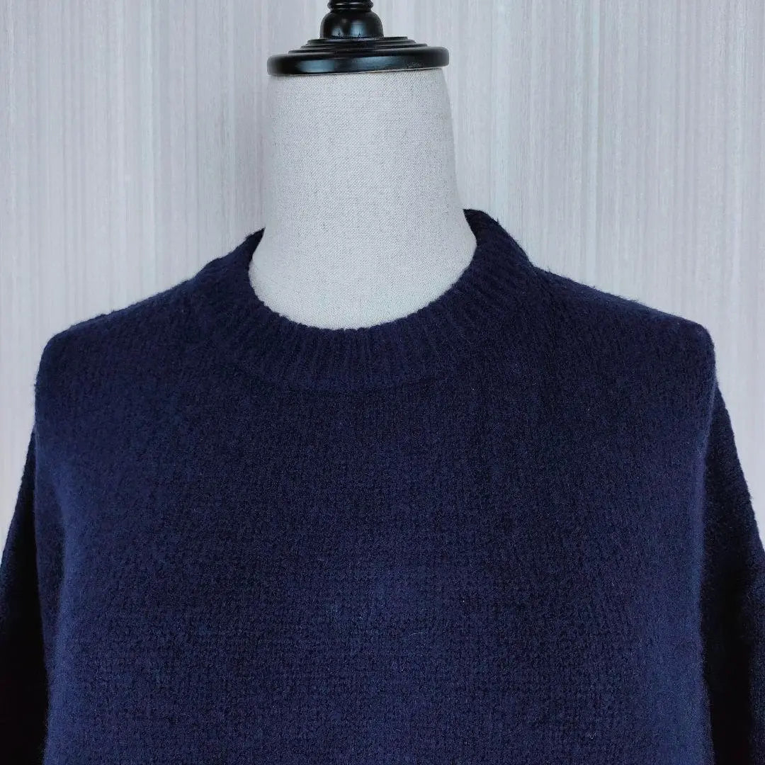 [U2001] New tagged Lu Lu Luniy knit ribbon navy | 【う2001】新品 タグ付き Lu Lu Luniy ニット リボン ネイビー