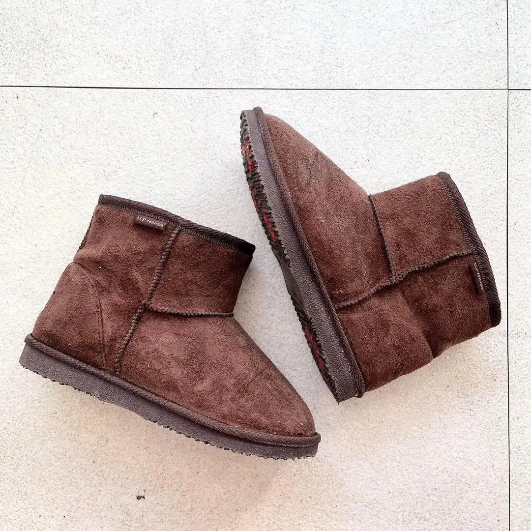 [UGG style] Sheepskin boots S size dark brown short length winter boots