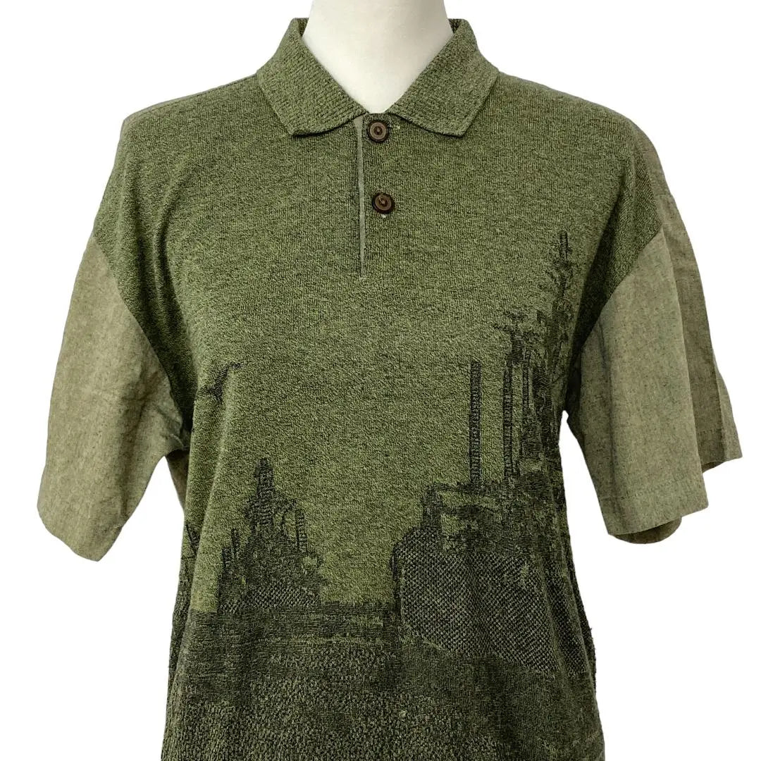 ST.BRUNO Bruno Yellow Green Polo Shirt Casual M