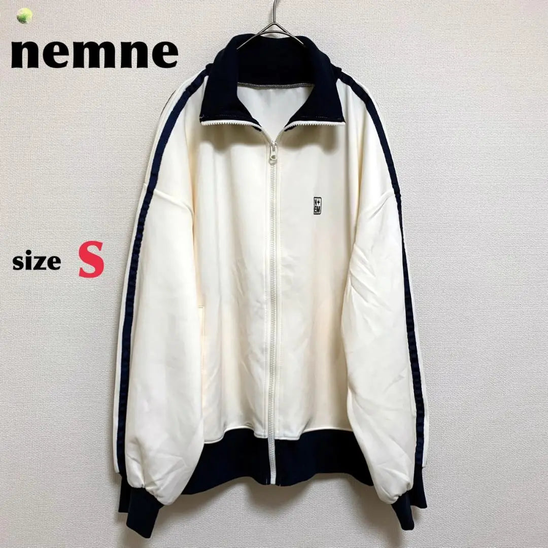 nemne track jacket white women's size S embroidery