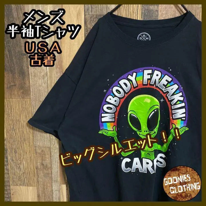 Camiseta con estampado Alien de personaje, ropa usada de EE. UU., manga corta, XL | キャラクター エイリアン 宇宙人 プリント Tシャツ USA古着 半袖 XL