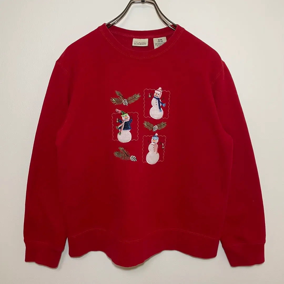 Unsakawa sweatshirt size M sweatshirt big logo snowman embroidered logo old clothes