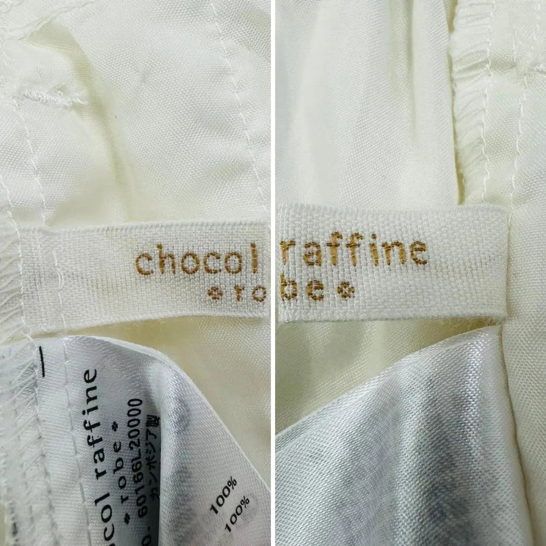 [Excelente estado] Bata fina de chocolate con falda larga fruncida y cordón ajustable en color blanco roto