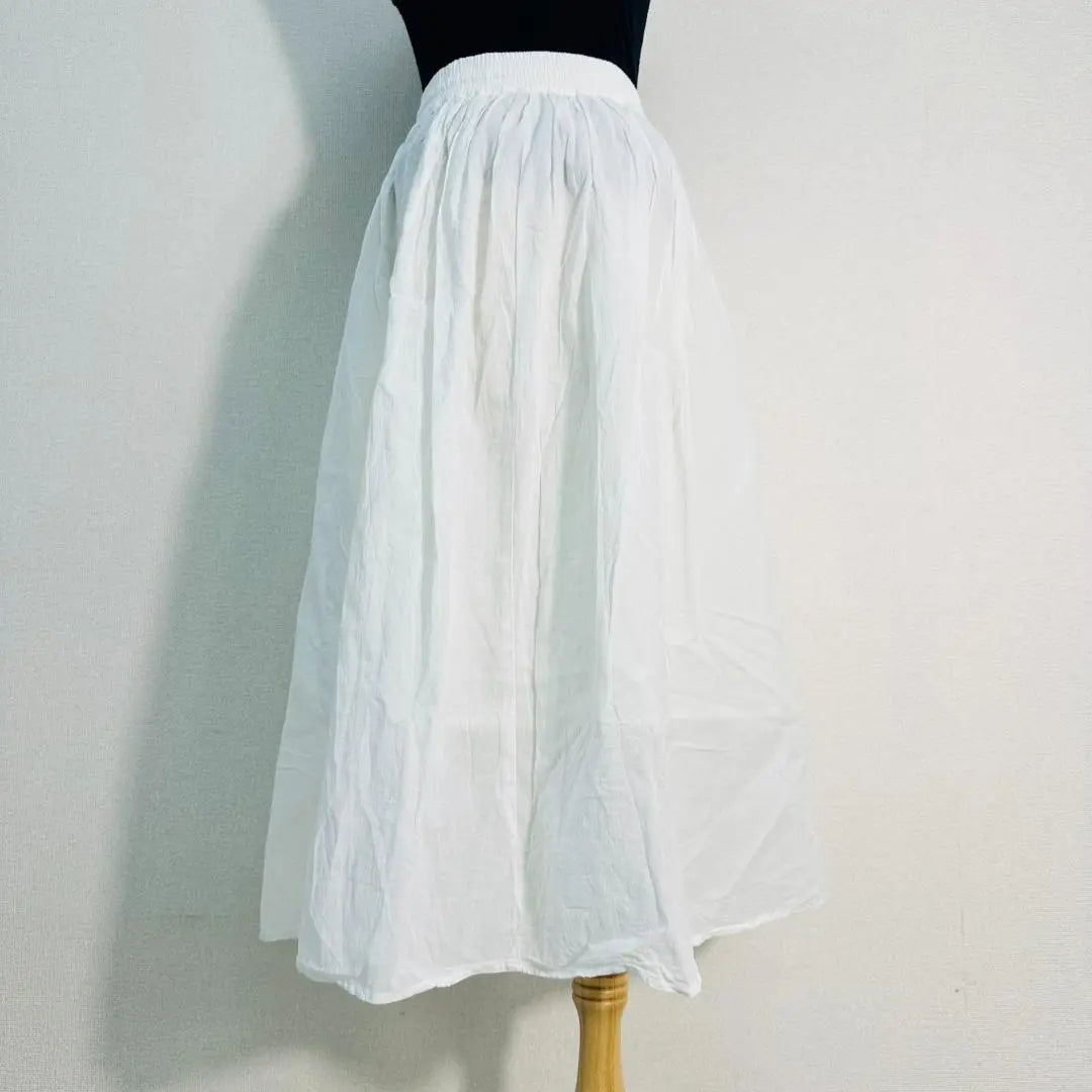 [Extremely Good Condition] Chocolat Fine Robe Long Gathered Skirt Adjustable String F Off White