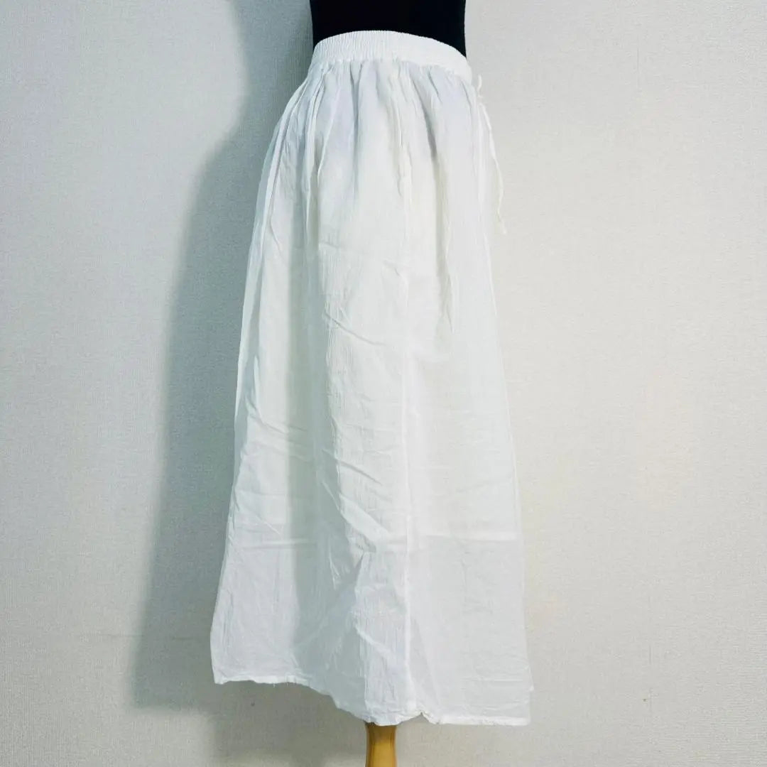 [Extremely Good Condition] Chocolat Fine Robe Long Gathered Skirt Adjustable String F Off White