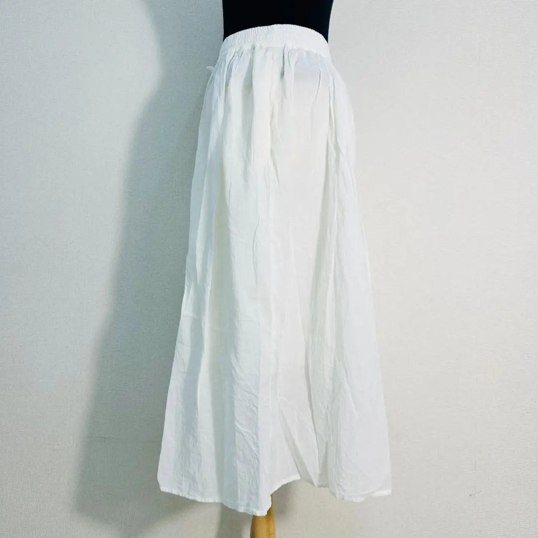 [Extremely Good Condition] Chocolat Fine Robe Long Gathered Skirt Adjustable String F Off White