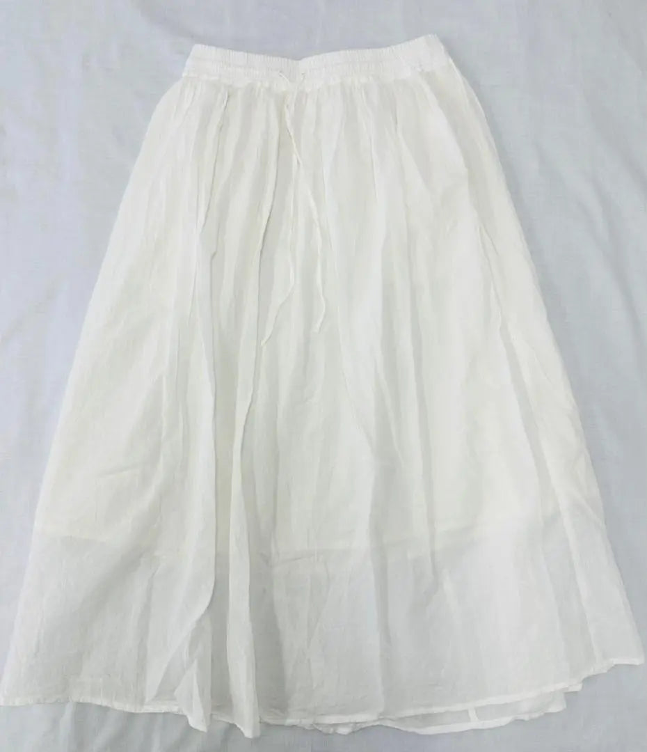 [Extremely Good Condition] Chocolat Fine Robe Long Gathered Skirt Adjustable String F Off White