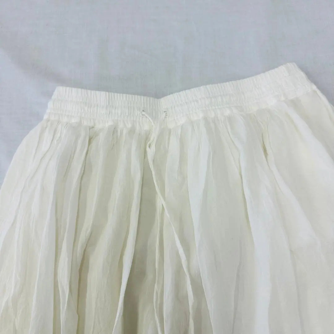 [Extremely Good Condition] Chocolat Fine Robe Long Gathered Skirt Adjustable String F Off White