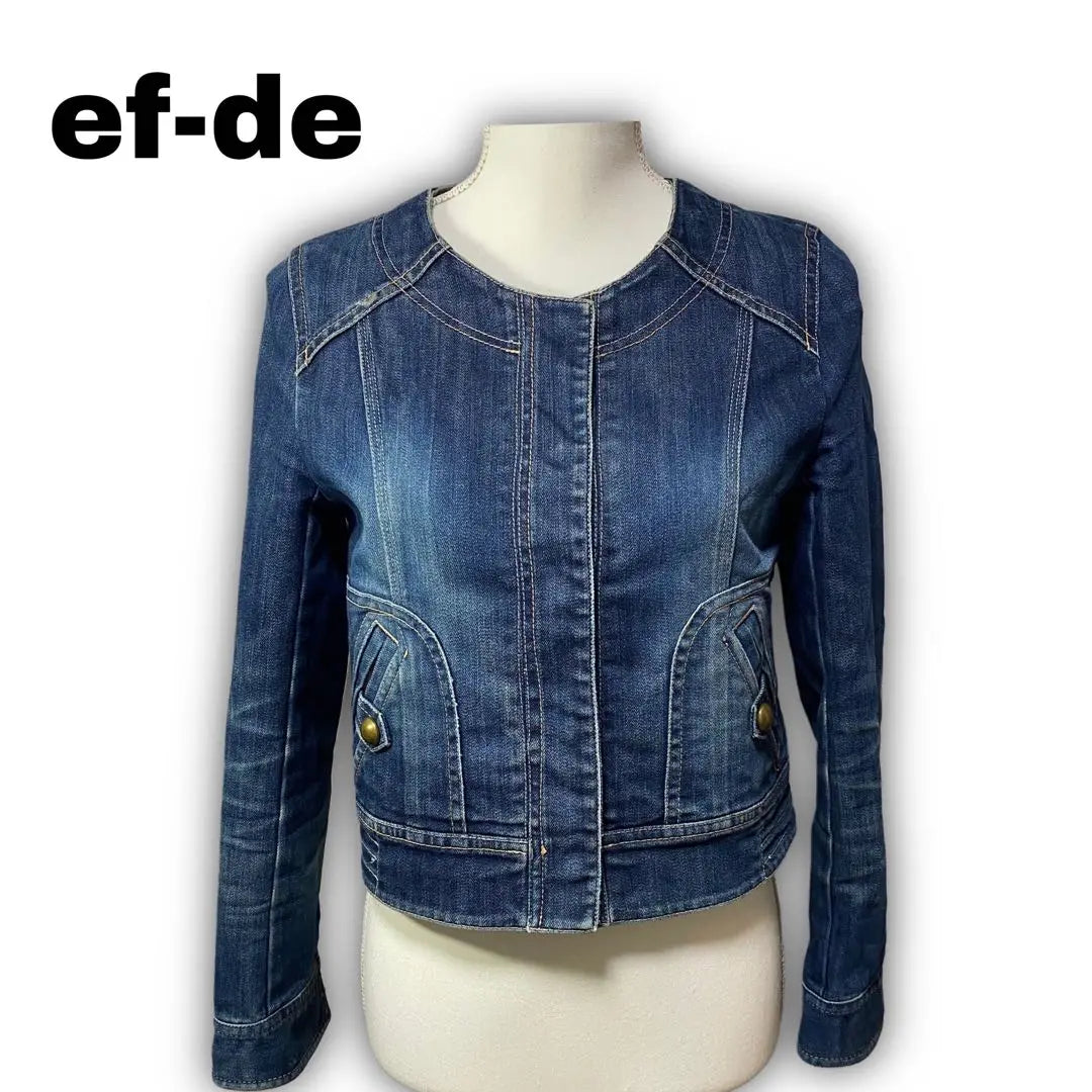 2313★ [ef-de] Chaqueta vaquera F-de de largo corto, talla 9, botones