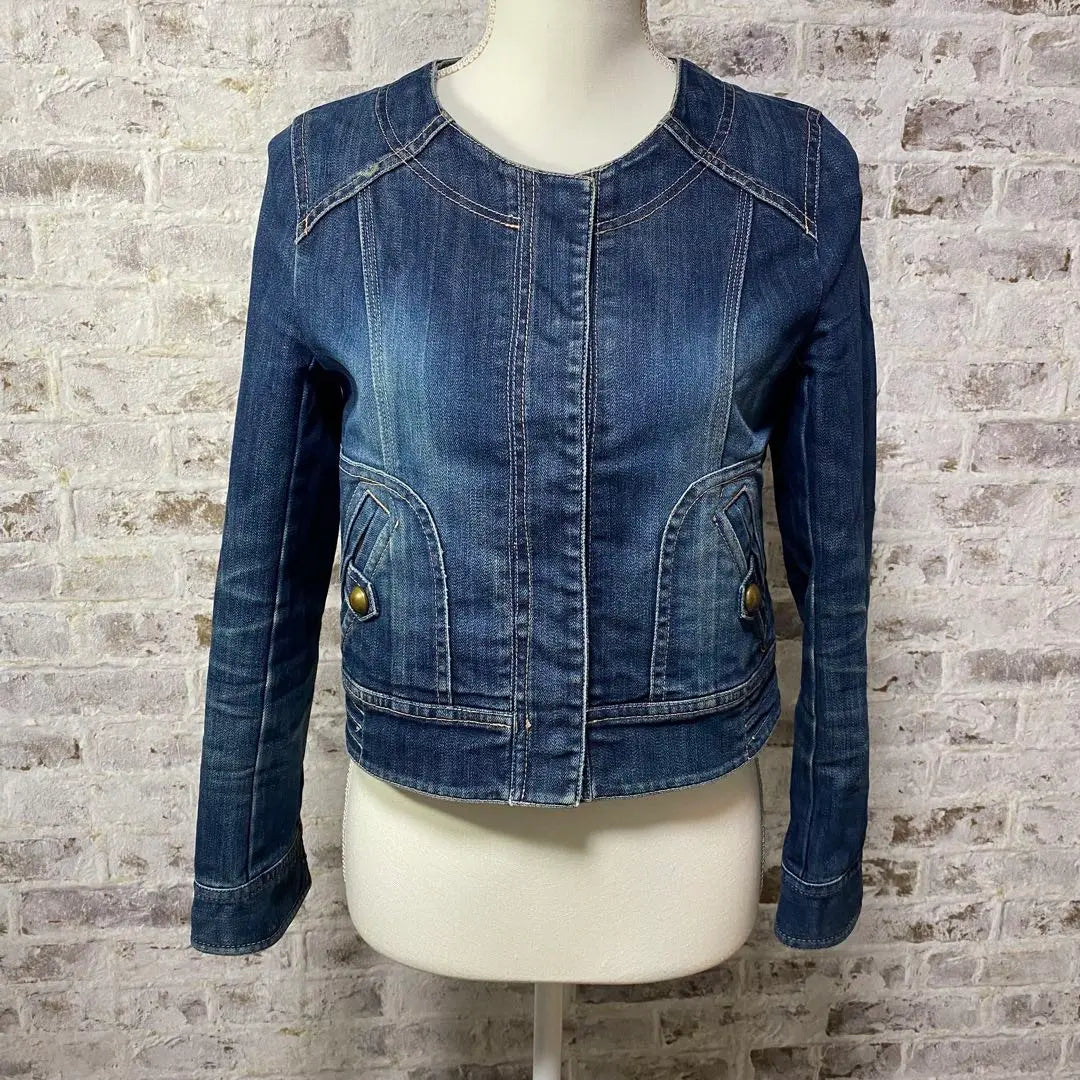 2313★ [ef-de] F-de denim jacket cropped length size 9 button