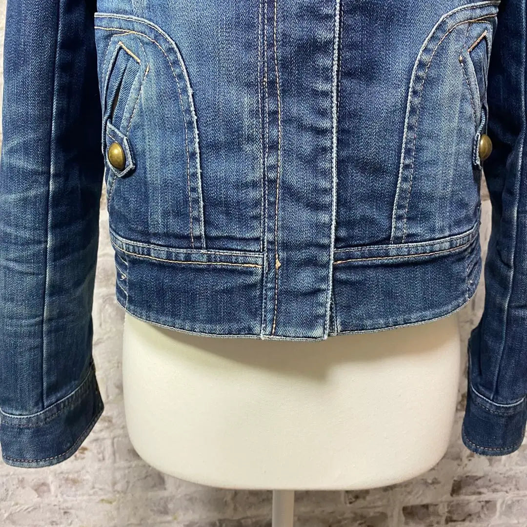 2313★ [ef-de] F-de denim jacket cropped length size 9 button